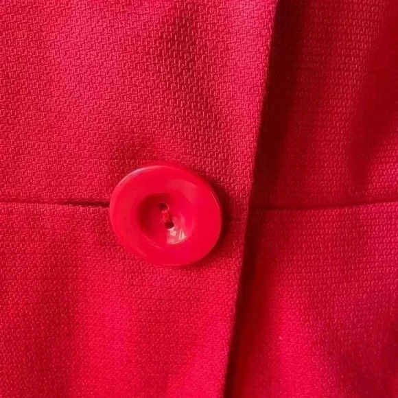NWOT HALOGEN 3/4 Sleeve Red Ruffle Blazer Jacket Size Small P. - Picture 5 of 13